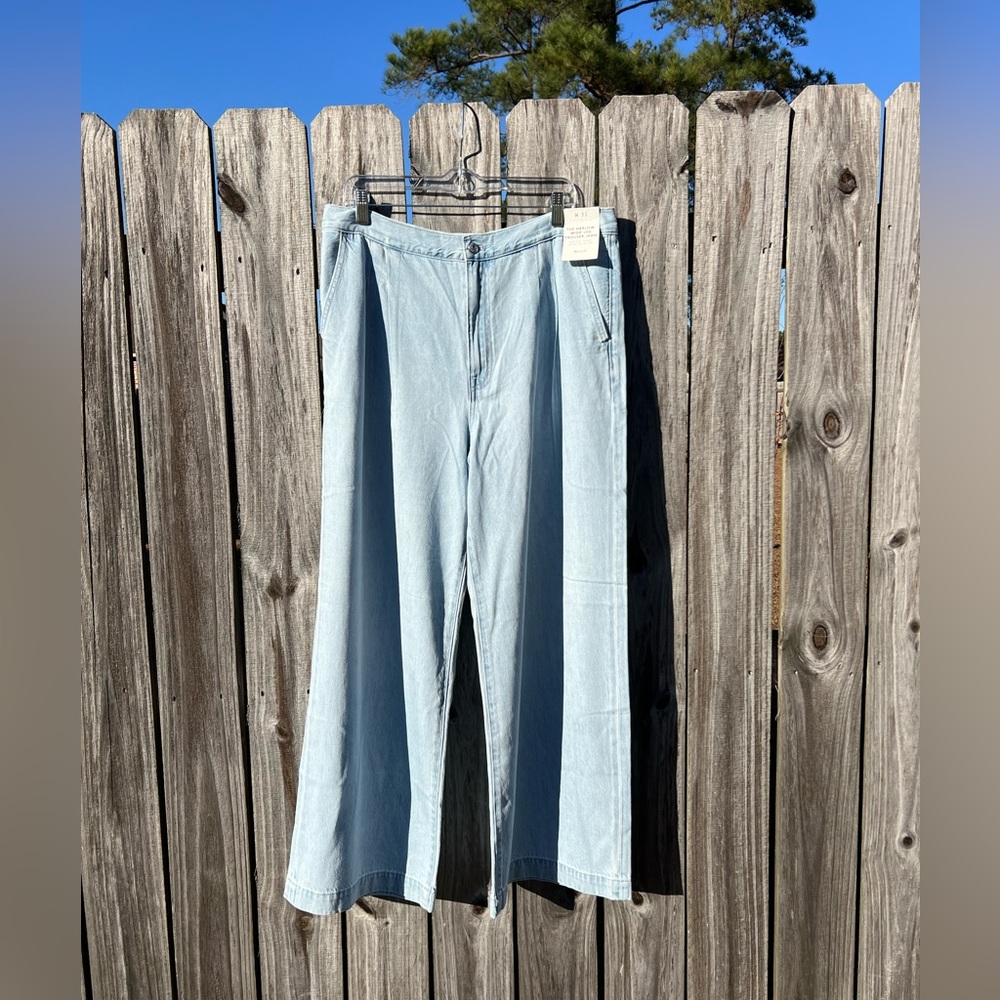 NWT: Madewell: The Harlow Wide Leg Denim Trouser Jean in Noll Wash: Size 31
